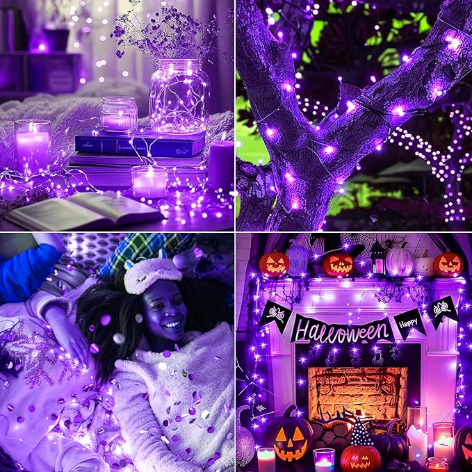 24Pack Fairy Lights Battery Operated, 7ft 20 LED 3 Modes Speed Twinkle Mini String Lights Waterproof Silver Wire Firefly Starry Lights for Mason Jars Wedding Party Christmas Decorations