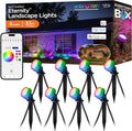Enbrighten Vibe Eternity Garden Lights, 33ft, 8 RGBWIC LEDs, Waterproof, Uplights, Outdoor Landscape Lighting, Home Exterior Spotlight, Smart App, Compatible with Alexa, Google Home, 83789