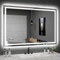 LED Mirror for Bathroom 60x40 Lighted Bathroom Vanity Mirrors with Lights, Brighter Frontlit and Backlit Anti-Fog Mirror, Tempered Glass, Dimmable 3 Colors Light Modes, Memory Function