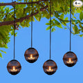Solar Hanging Lanterns Lights Outdoor, 4 Pack Hanging Candle Holder with Solar Tea Lights Candles Outdoor Waterproof, Chandelier Ideas for Tree Pergola Patio Decor, ALL FORTUNE