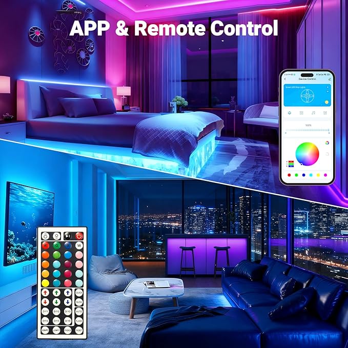 DAYBETTER Led Strip Lights 400 ft (4 Rolls of 100 ft) Smart Led Light Strips with Remote and App Control, RGB Music Sync Color Changing Led Lights for Bedroom, Kitchen, Party, Home Decor