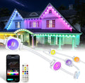 Permanent Outdoor Lights Pro,300ft RGB+IC Smart Outdoor Decor,App/Remote,Christmas,Halloween,Multi Scene Modes,IP67 Waterproof,Eaves Light with Daily & Holiday Party Decor,House Roof Lighting