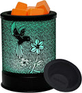 ASAWASA Metal Wax Warmer Electric,Wax Melt Warmer Candle Burner and Wax Melter with 7 Colorful Changing Lights & 1 Silicone Dishes for Office Home Decor(Colorful Hummingbird)