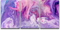 wall26 Canvas Print Wall Art Set Swirling Purple & Pink 70s Paint Strokes Abstract Shapes Illustrations Modern Art Bohemian Colorful Multicolor for Living Room, Bedroom, Office - 24"x36"x3 Panels