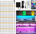 maylit 10 PCS RGB Under Cabinet Lighting Kit, App and Remote Control Led Strip Lights, Music Sync Color Changing Led Lights with ETL Listed Power Adapter, for Cabinet, Counter, Shelf, Bookcase,16.4ft