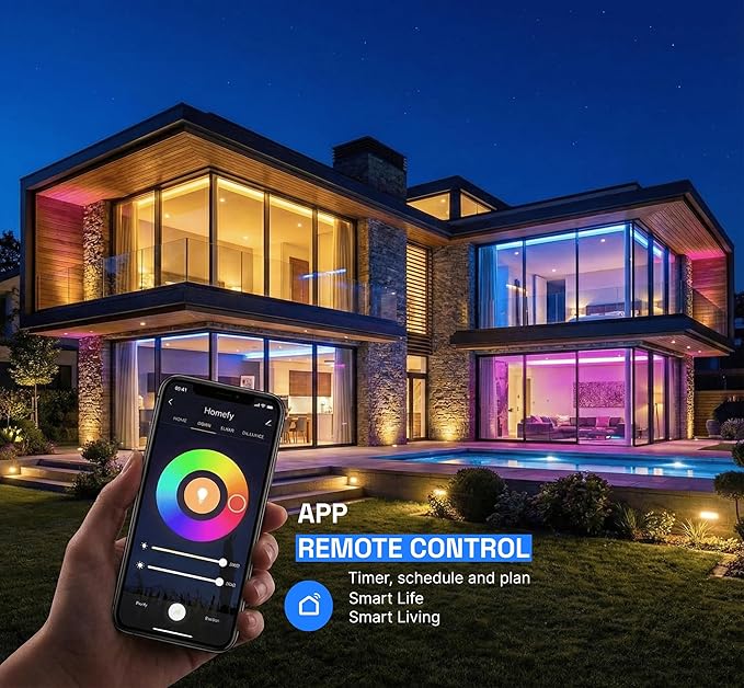 Smart Light Bulbs 2 Pack, A19 Color Changing LED (800 Lumens), WiFi & Bluetooth, Music Sync, Compatible with Alexa & Google Assistant, No Hub Needed, 16 Million Colors