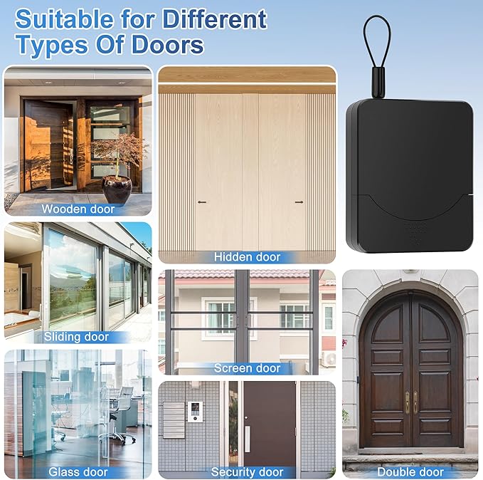 Retractable Automatic Door Closer, Anglecai Upgraded Drawstring Auto Door Closer 3.3LB Spring Tension Steel Cable Door Closer for Screen, Sliding, and Double Doors