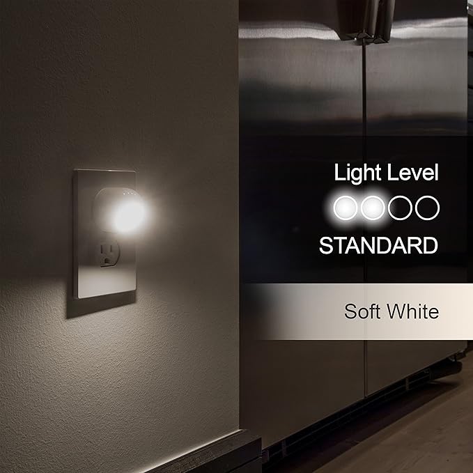 GE Rotating Plug in Night Light, Home Decor, Apartment Essentials, LED Lights for Bedroom, Ambient Lighting, Dusk to Dawn Sensor, Nightlight, Bathroom, Dorm Room, 2 Pack 31533
