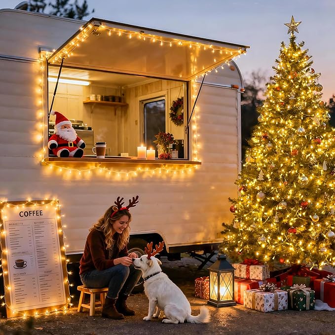 JMEXSUSS 168FT 600 LED Christmas Lights Outdoor Waterproof Clear Wire Indoor String Lights for Outside Warm White Christmas Tree Lights Plug in for Bedroom Wedding Party Spring Decor