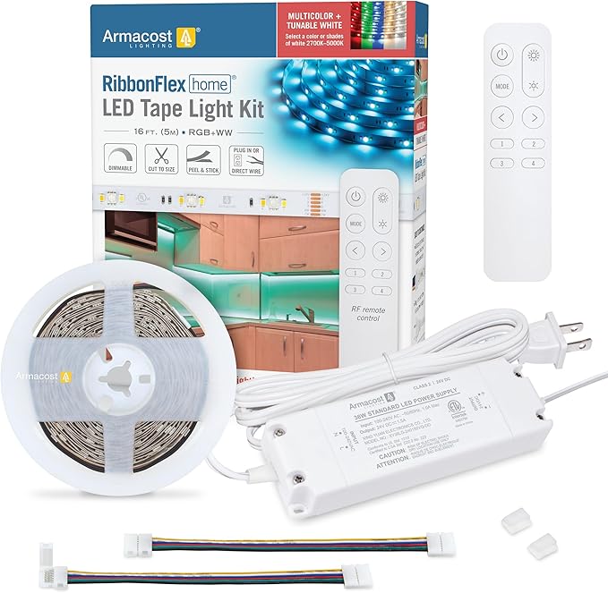 Armacost Lighting RibbonFlex Home 24V RGB+WW Multicolor Strip Light Kit 426510