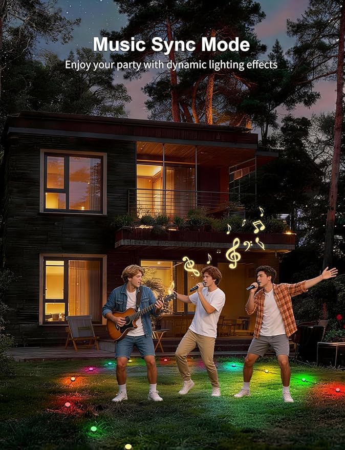 APPECK Smart Outdoor Ground Lights 16 Pack, 50FT RGBW Color Changing Pathway Lights Wired, IP65 Waterproof Landscape Lights, for Garden Yard Lawn Walkway Holiday Party Decor, Compatible with Alexa