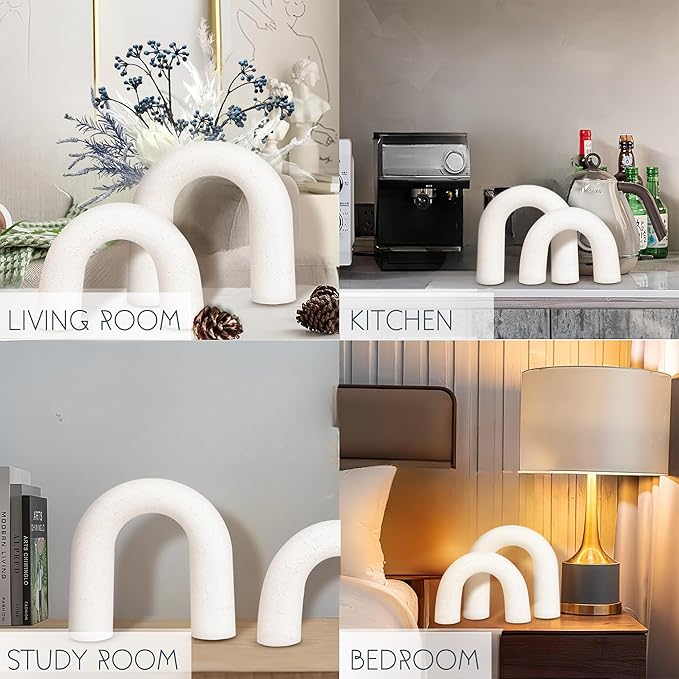 Defined Deco Ceramics Arch Decorative Objects,Neutral Home Decor for Shelves,Shelf Decor Aesthetic,Home Decorations for Living Room Decor,