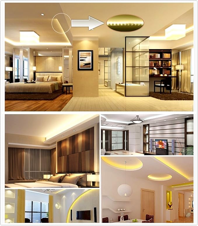 White Color LED Strip Light, AC 110-120V Flexible/Waterproof/Multi-Modes Function/Dimmable SMD5050 LED Rope Light with Remote for Home/Office/Building Decoration (98.4ft/30m)