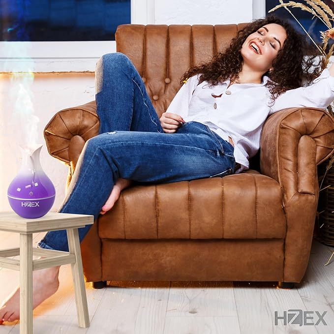 Spiral Essential Oil Diffuser with 7 Color Changing Lights and 5V USB Cable for Home Office, 130ml Mist Humidifier Silent Aroma Diffusers, Variant Colors (Orchid)