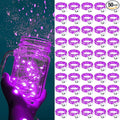 ZGWJ Fairy Lights Battery Operated, 50 Pack Twinkle String Lights 20 LED 7FT 3 Lighting Modes for Bedroom Decor, Easter, Halloween, Christmas, Party Indoor and Outdoor Decoration (Purple, 50PCS)