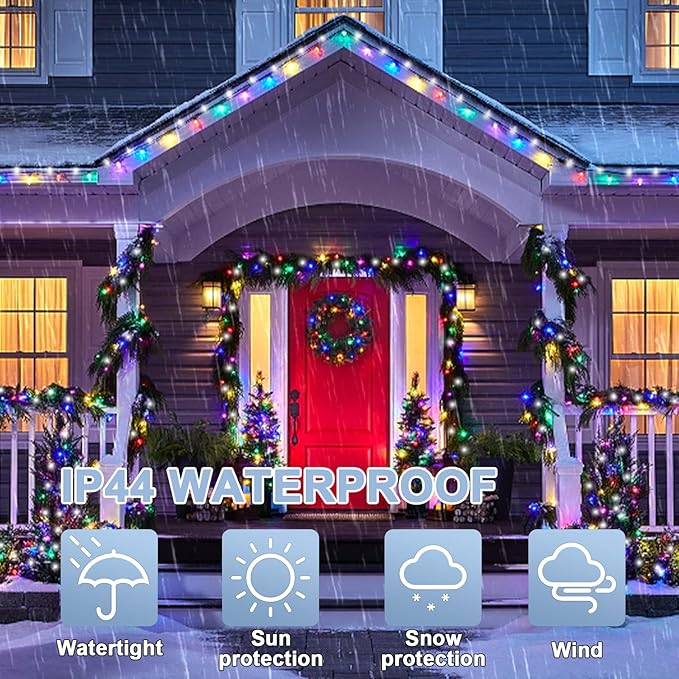 LAMPHOME 165FT 500 LED Colourful String Lights, 16 Modes Timer Clear Wire Fairy Lights, Waterproof Connectable Plug in Twinkle Lights for Indoor Outdoor Easter, Christmas, Wedding Party Decorations