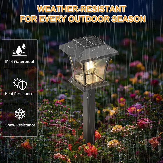 Sparkblaze 10 Pack Solar Pathway Lights Outdoor, LED Solar Yard Lights Dusk to Dawn Solar Garden Lights for Lawn, Walkway, Path & Landscape Lighting. (10, Warm White)