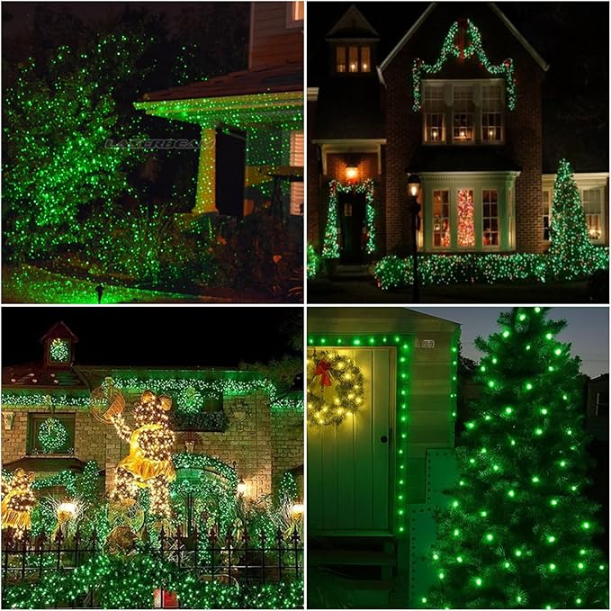 LAMPHOME 99ft St Patricks Day Green String Lights, 300 LED Transparent Wire Fairy StarryMini Light Plug in, 16Lighting Modes for Indoor Outdoor Xmas Tree Wedding Party Decoration