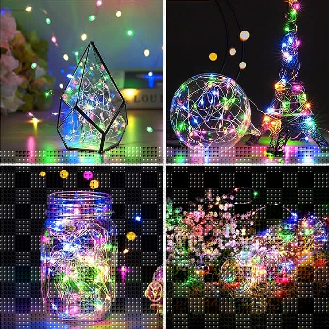 kolpop 6 Pack LED Fairy Lights Battery Operated, Mini Twinkle String Lights Battery Powered Waterproof for Christmas Mason Jars Party,Multicolor