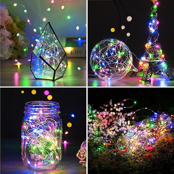 kolpop 12 Pack LED Fairy Lights Battery Operated, Mini Twinkle String Lights Battery Powered Waterproof for Christmas Mason Jars Party,Multicolour