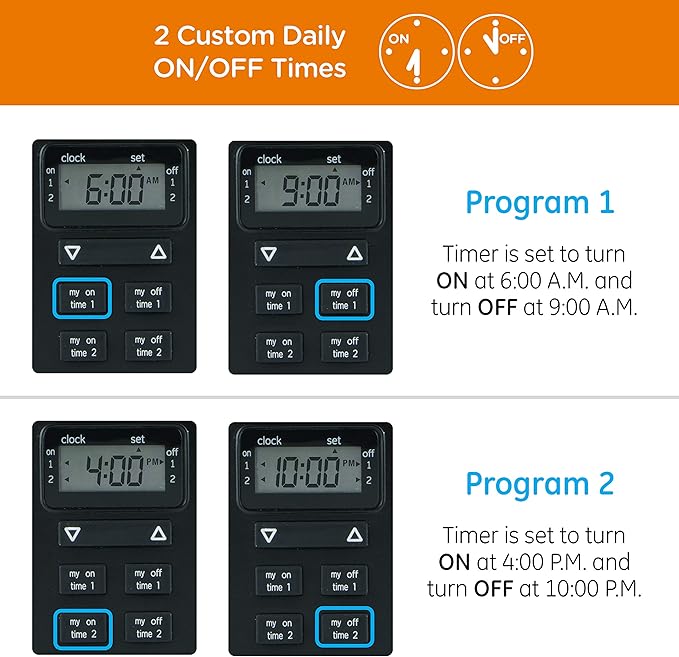 myTouchSmart, Single Plug-in Digital, Simple Programmable, Weather Resistant, Indoor/Outdoor Small Pump Timer, Seasonal Light Timer, Black, 1 Pack, 36027