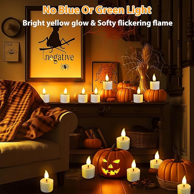 Rechargeable Flickering Flameless Candles, 8 Pcs Fake Electric Tea Lights with Remote Control and Timer, Safe & Realistic Flame Effect LED Candles for Party, Wedding, Aniversary, Easter Decor