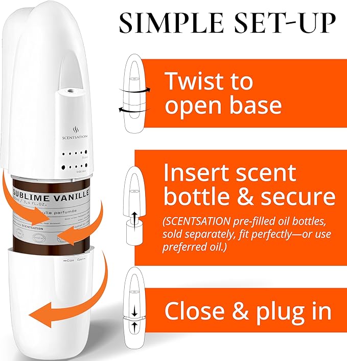 Plug-in Essential Oil Diffuser - Smart Advanced Nanotechnology (SAN) - Silent & Waterless Aromatherapy - Cold Air Diffusion, Wide Area Coverage up to 500 SqFt - Home, Office, Spa - White