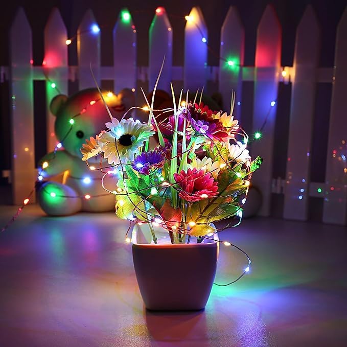 Joomer Fairy String Lights 33FT 100 LEDs Plug in Fairy Lights Indoor Copper Wire String Light DIY for Bedroom, Parties, Wedding, Christmas, Outdoor,Indoor Decoration (Multicolor, Non-Connectable)