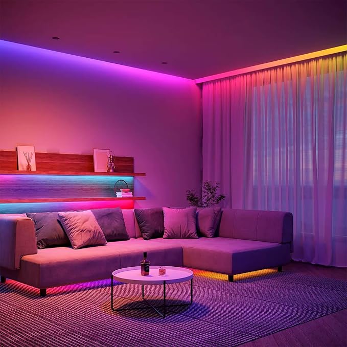 GOMING 24V 32.8ft/10M WS2811 Neon RGB COB LED Strip Light Addressable IP67 Waterproof 576 LEDs/M 16W/M Uniform Glow Self-Adhesive LED Tape for DIY Home Decor(Power Supply and Controller not Included)