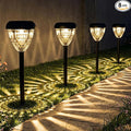 Ensenior Solar Pathway Lights Outdoor - 14.17" Height, 3000K LED Landscape Garden Lights, IP65 Waterproof, Tool-Free Auto ON/Off for Garden Yard Patio Walkway Landscape, 8-Pack