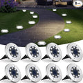 UFOND 8 Pack Solar Ground Lights, Outdoor Waterproof Garden Light Decor, Disk Solar Deck Light, Landscape Lighting for Patio Pathway Yard,Outdoor Lights (Cold White)