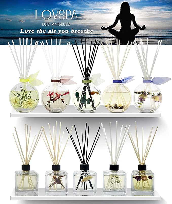 LOVSPA Ocean Flowers Diffuser Oil - Luxury Essential Oils for Diffuser Refill & Air Freshener Room Spray - Long-Lasting & Natural Home Fragrance, Scented Oil for Diffusers, USA Made, 4oz