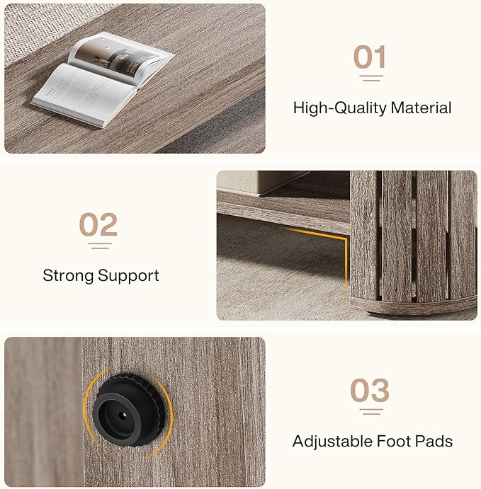 Tribesigns 63" Wooden Entryway Bench with Shoe Storage, Long 2-Tier Narrow Shoe Bench with Arc Vertical Slat Splicing Legs, End of Bed Stool for Bedroom, Entrance, Living Room (Beige Gray)