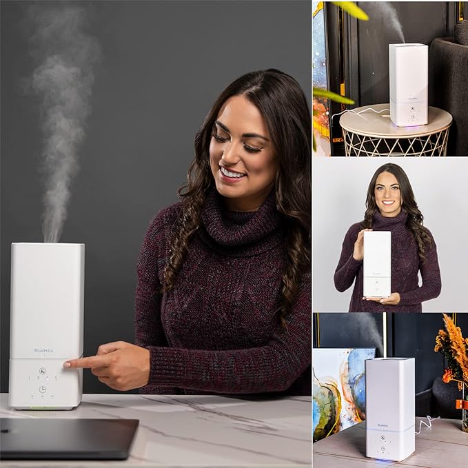 BlueHills Premium Set of Two Large 2000 ML and 2200 ML XL Essential Oil Diffusers Humidifier Combo for Large Room Home with Décor LED Lights Great Gift – Value Pack of White.