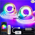 INDARUN RGB COB Led Strip Light 32.FT/10M(2 Rolls of 16.4FT/5M), COB Led Strip 10mm Width/5760 LEDs, 24V Color Changing Led Strip Lights with Remote, Flexible Led Tape Light for TV Led Backlights