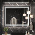 40x32 Inch Led Mirror for Bathroom with Front Light and Backlit, Bathroom Mirror with Led Lights, Vanity Mirror with Lights for Wall, Anti-Fog, Dimmable, Memory Function, Tempered Glass