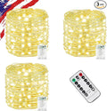 3 Pack Total 60FT 180LED Fairy Lights Battery Operated with Rmote, Waterproof Twinkle Lights with Timer Indoor Outdoor, Cuttable String Light for Bedroom, Classroom, Wedding, DIY, Christmas Decor