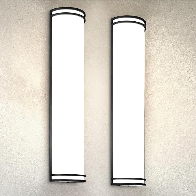 ASD 36 Inch LED Outdoor Sconce Lights - 30W 120-277V 3000K 4000K 5000K Black Exterior Lighting Fixtures, Dimmable Exterior Lights for House, Modern Patio Wall Light Fixture ETL 2 Pack