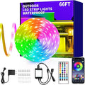 65.6ft Outdoor LED Strip Lights Waterproof,IP68 Outside Led Light Strips Waterproof with APP/Remote Control,Music Sync RGB Exterior Led Rope Lights for Bedroom roof Garden Staircase Parties