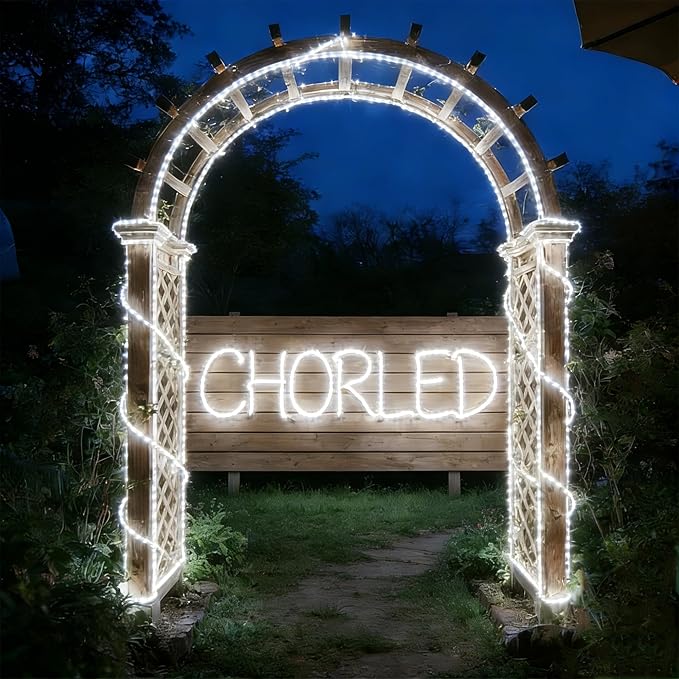 50ft White Rope Lights,Connectable for Indoor & Outdoor,110V Transparent Flexible Tube Lights,Waterproof LED Rope Lighting for Outside,Deck,Patio,Pool,Camping,Bedroom Decor,Landscape Lighting