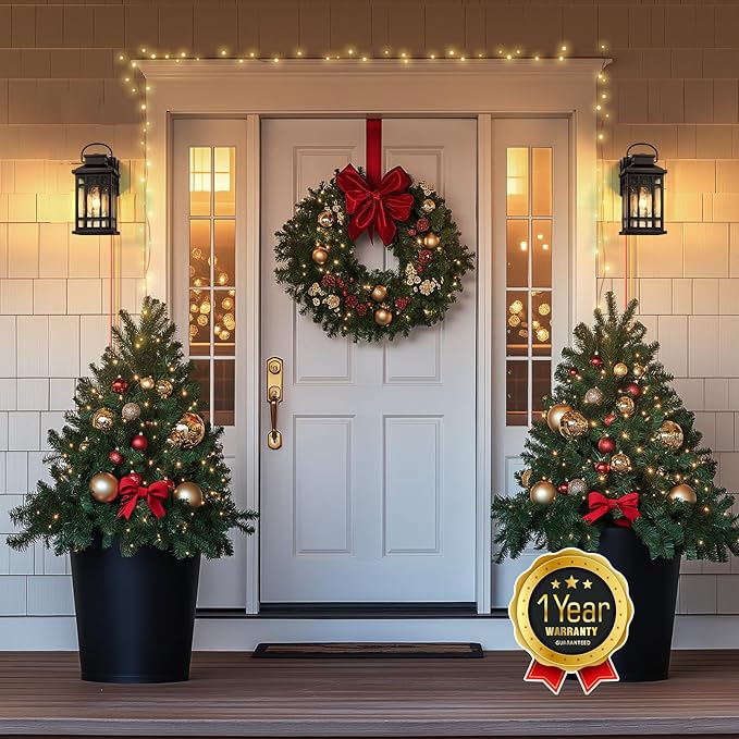 Porch Lights Outdoor with GFCI Outlet, Modern Oil Rubbed Bronze Exterior Lighting Fixtures with Gold Trim, Aluminum Waterproof Outdoor Light Fixtures Wall Mount for Garage, Garden, Entrance
