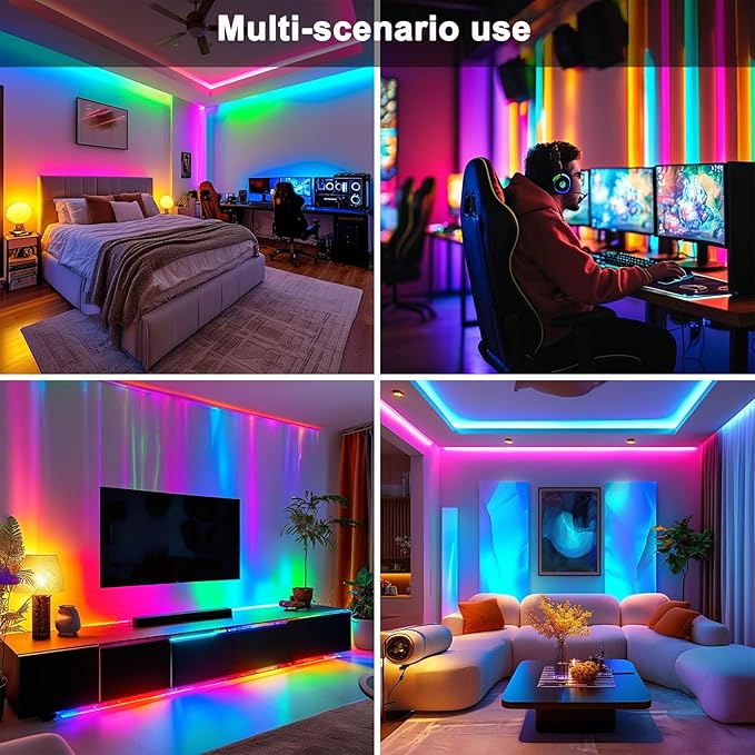 TOPAI 5mm Ultra Thin WS2812B COB LED Strip 16.4ft DC5V Smart IC RGB Individual Addressable Dream Color 160LED/M Flexible Light Tape for Gaming Room/Home Theater