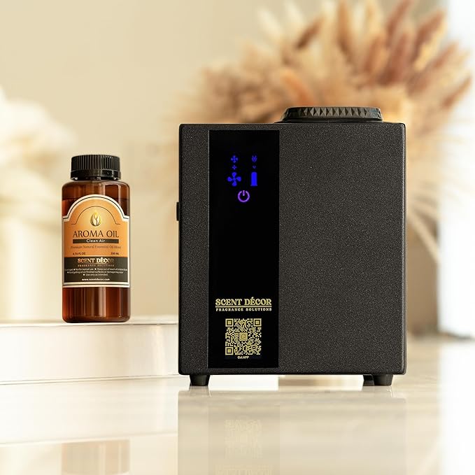Smart Electric Scent Diffuser, Automatic Air Freshener Spray Dispenser, App Programmable HVAC Waterless Aroma Essential Oil Diffuser for Home, Bathroom, Office, Gym, Spa – up to 2000 sq. ft. Coverage