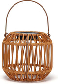 Solar Outdoor Rattan Lanterns, Decorative Hanging Lights for Patio Garden Backyard（Two Pack）(Style 1)