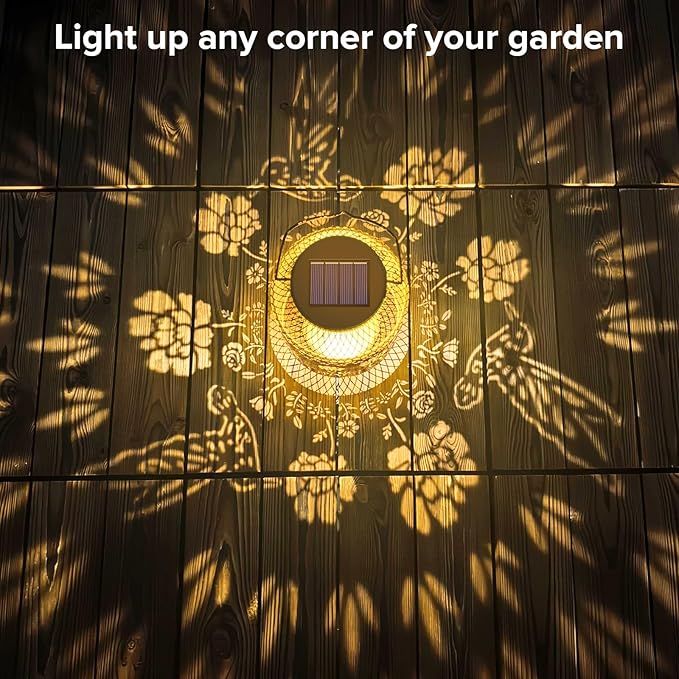 Solar Lanterns Outdoor Waterproof - Hummingbird Solar Lights for Garden, Hanging Metal Lantern Decor for Patio, Yard - Christmas Mothers Day Gifts for Women, Mom, Grandma (Hummingbirds, 2)