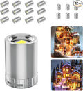 12 Pack Mini Lights, Warm White Mini LED Spotlight, Small LED Lights for Crafts, Small Display Light Battery Powered, Wireless Dollhouse Light, Miniature Spotlights for Displays, Party,Wedding
