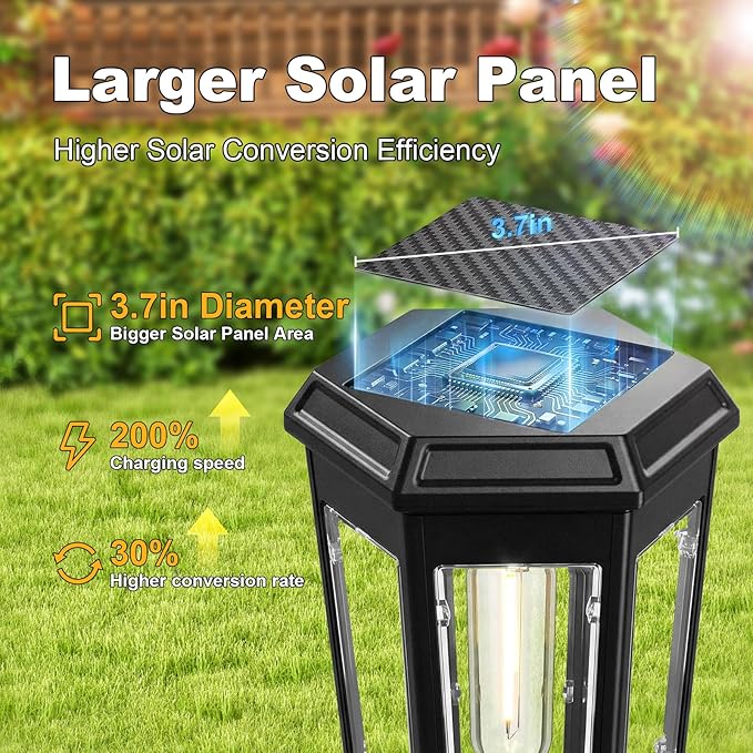echosari 8 Pack Solar Pathway Lights Outdoor, Waterproof Solar Lights Outdoor, Auto On/Off, Long-Lasting Solar Powered Garden Lights Driveway Lights for Yard Path Landscape Walkway Lawn (Warm White)