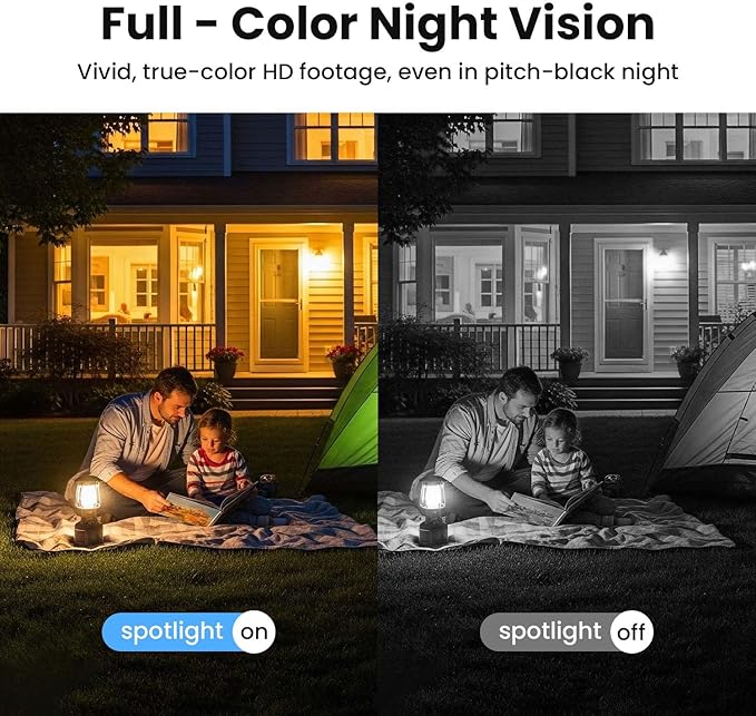 Solar Security Cameras Wireless Outdoor, WiFi Cameras for Home Security, Motion Detection, Instant Phone Notifications, SD/Cloud Storage, 2K Color Night Vision, IP66 Waterproof