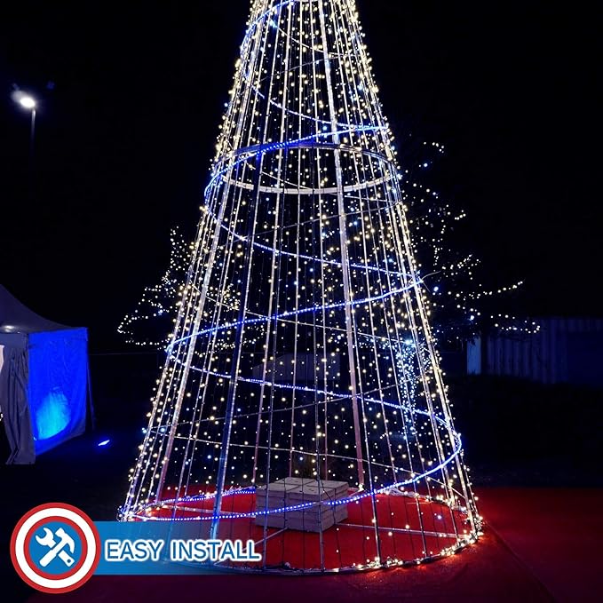 Russell Decor 100ft/30m Led Rope Lights Lamps Kit Indoor Outdoor Decorative Lighting for Party Wedding Trees Backyard Patio Deck Bright Flexible String Tube Lights Waterproof- Blue