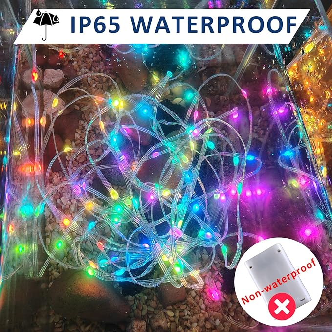 2 Pack RGB Fairy Lights, 32.8FT Total Color Changing Fairy Lights with Remote Control, USB Powered String Lights for Bedroom, Party, Christmas Decor